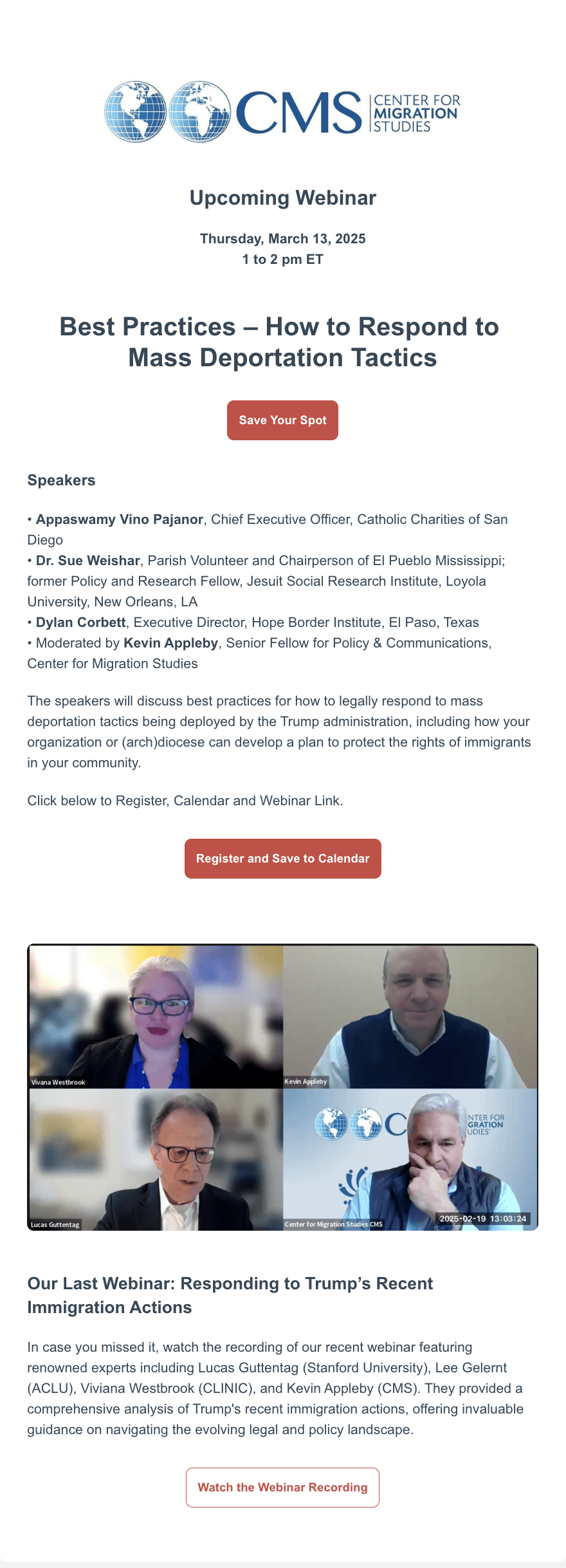 Webinar invitation email template