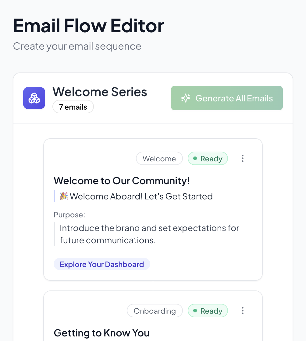 Email Flow Creator Interface